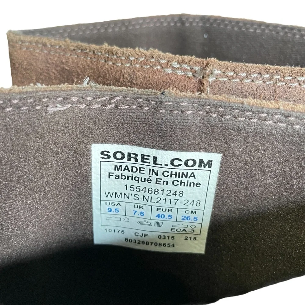 Sorel Toronto Waterproof Lace Up Wedge Boots Suede Brown Women Sz 9.5